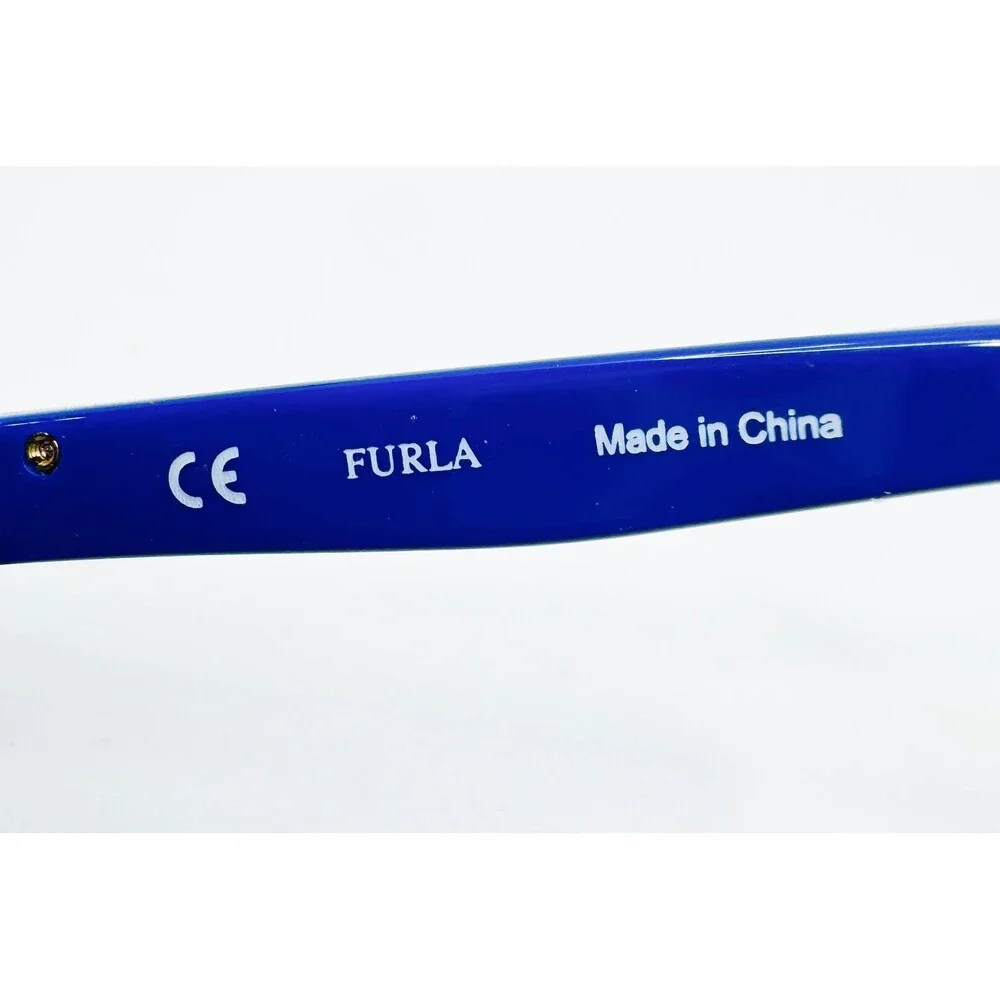 Furla Eyeglasses Womens Blue Tortoise VFU169K 0744 Cat Eye 52-16-140